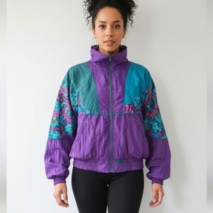 Westside Connection Vintage Full Zip  Floral Jacket Windbreaker Size M